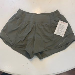 lululemon army green shorts. tag still on!